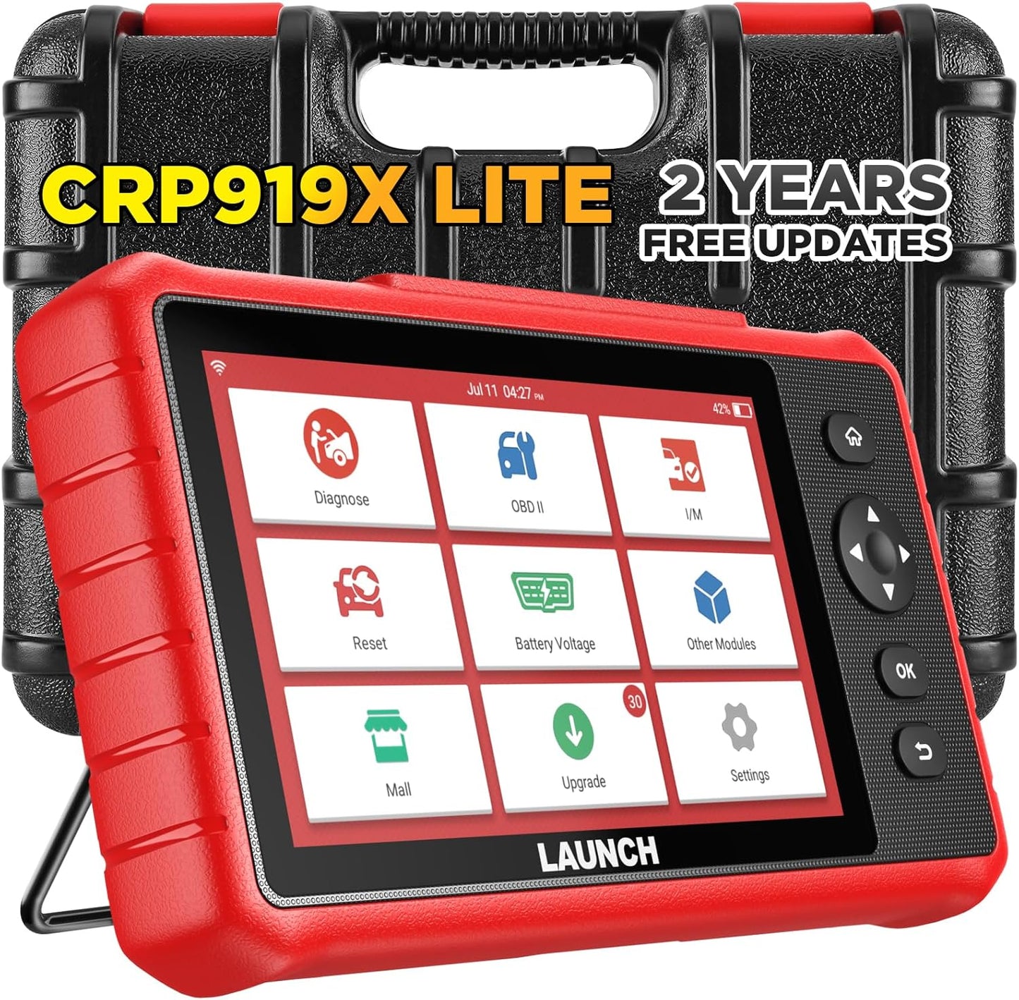 LAUNCH OBD2 Scanner CRP919X Lite: 2026 Bidirectional Scan Tool, Active Tests, 32+ Services, All System Diagnose, Injector Coding, 2-Year Free Update, FCA AutoAuth, AutoVIN & AutoScan,Update of CRP909X