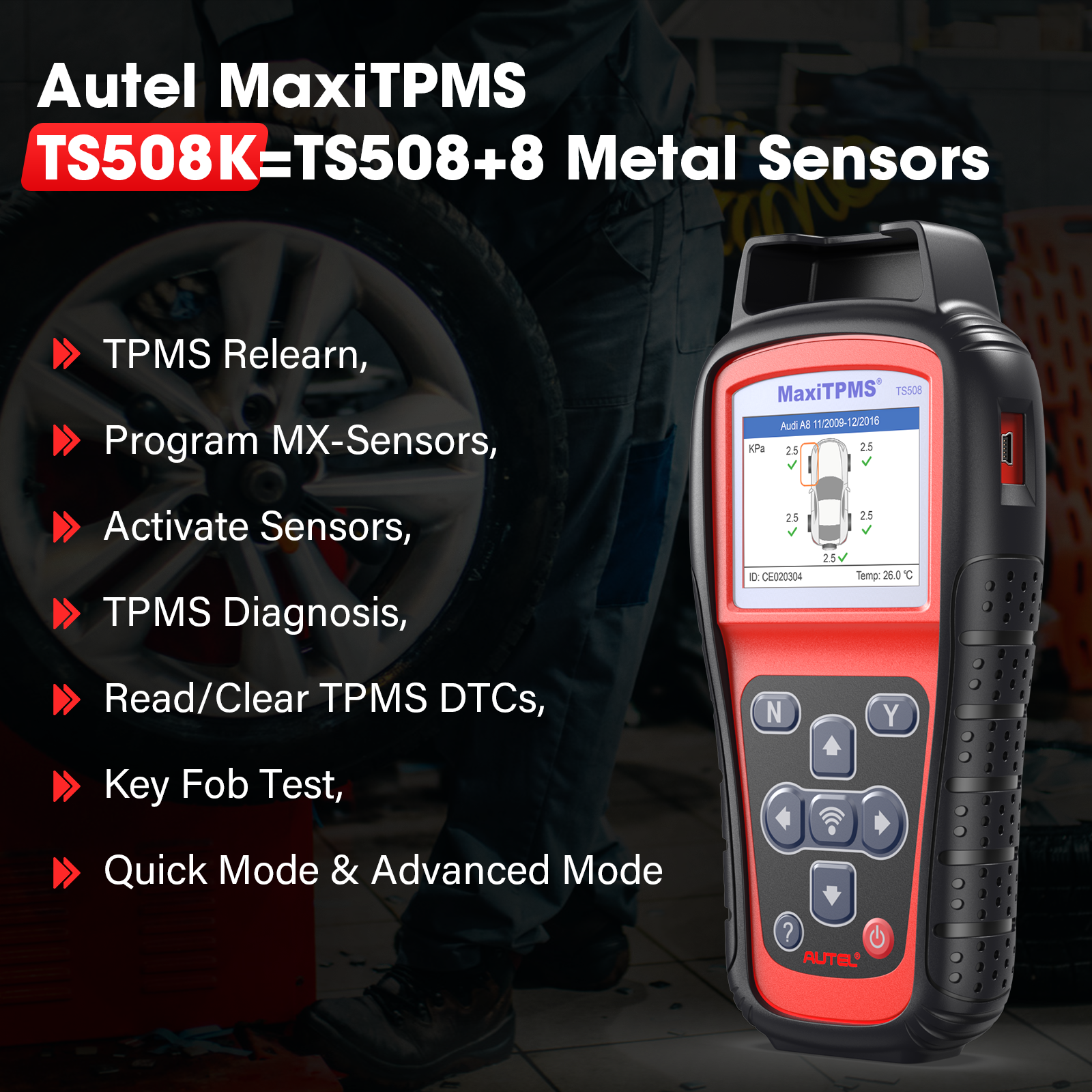 Autel ماكسي تي بي ام اس TS508K