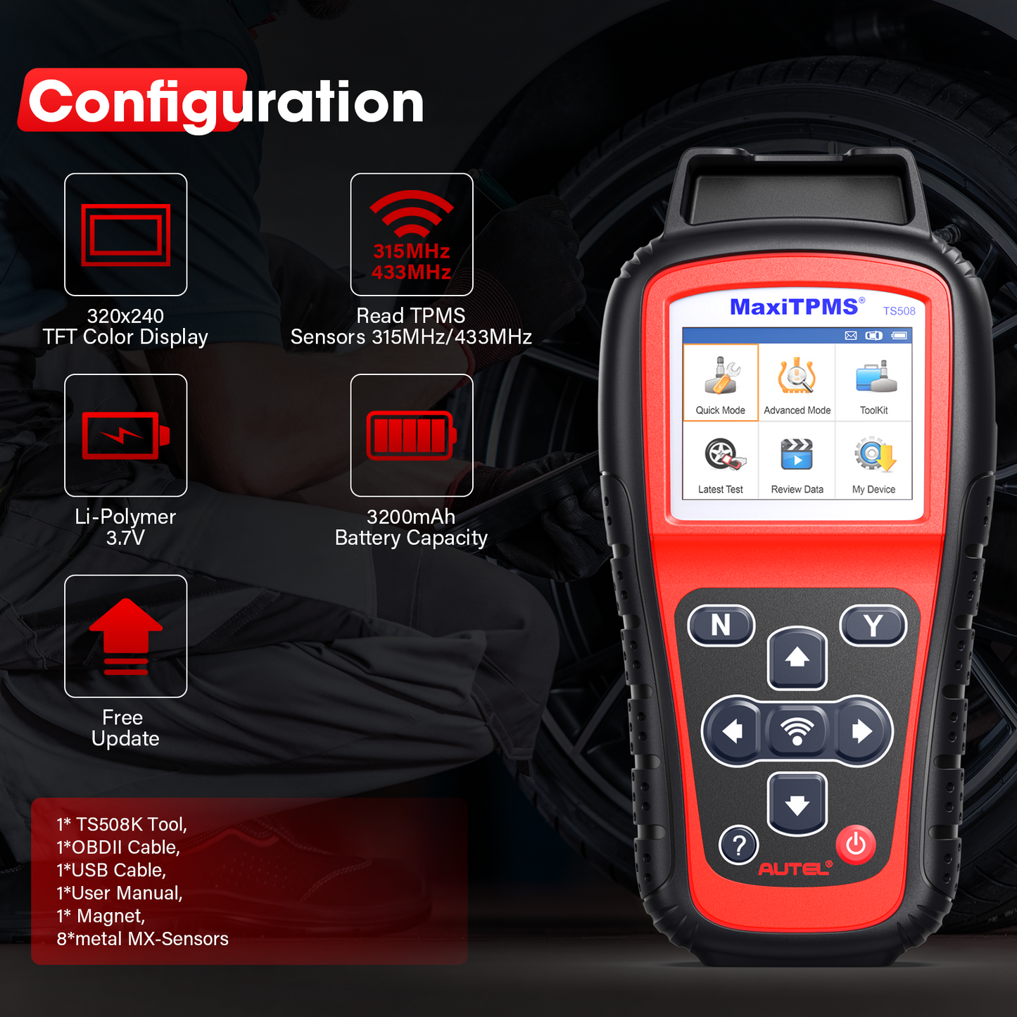 Autel ماكسي تي بي ام اس TS508K